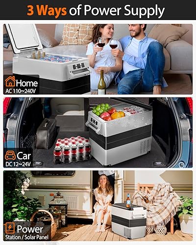 Miniatura 5 de Refrigerador portátil para automóvil de 12 voltios, enfriador eléctrico de 58 cuartos (55L) con CACC para camión, RV, furgoneta, cámper,