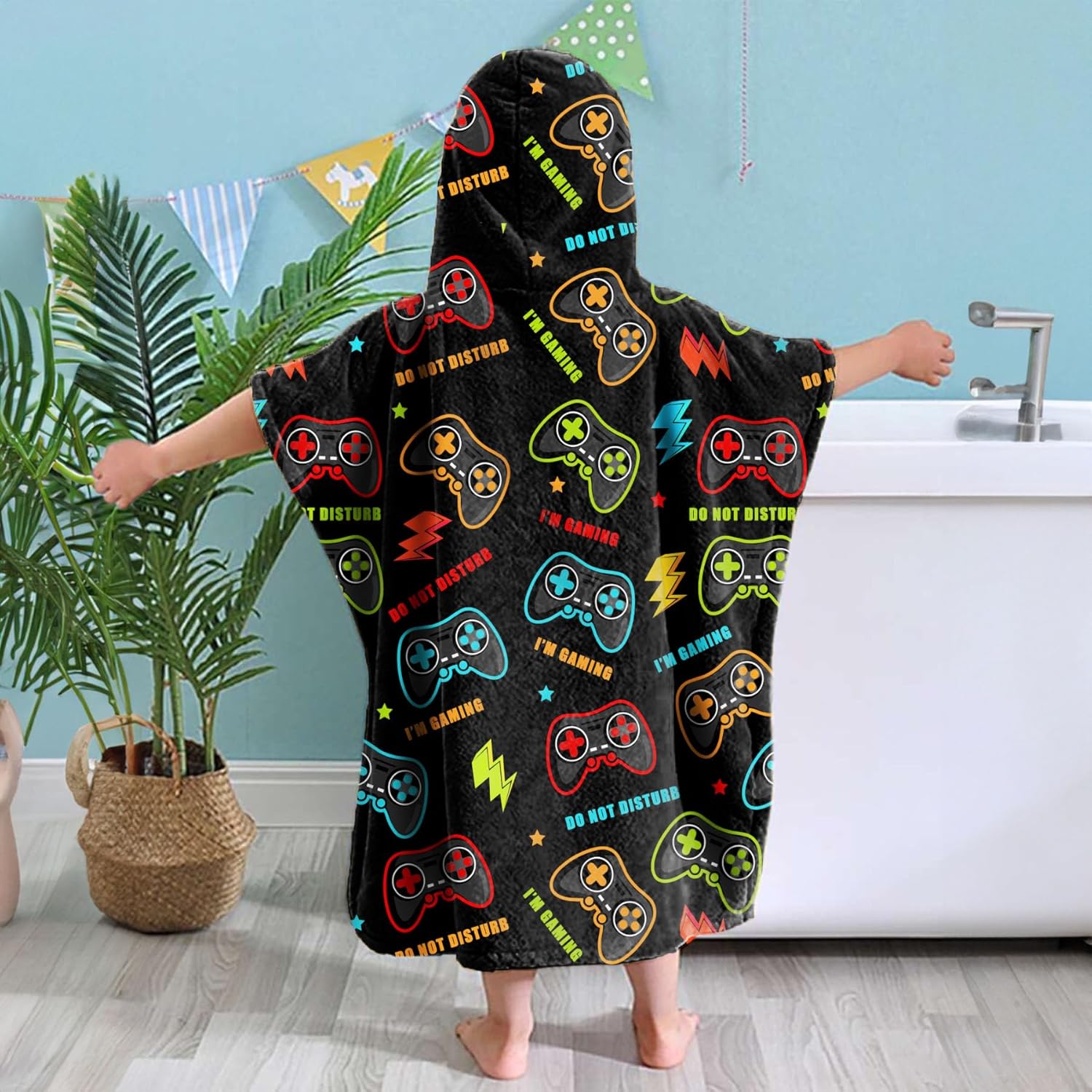 Video Game Hooded Towels for Video Game Lover -35" x 60" Beach Towel Soft | Thick | Absorbent Cotton Wrap Blanket - Image 2