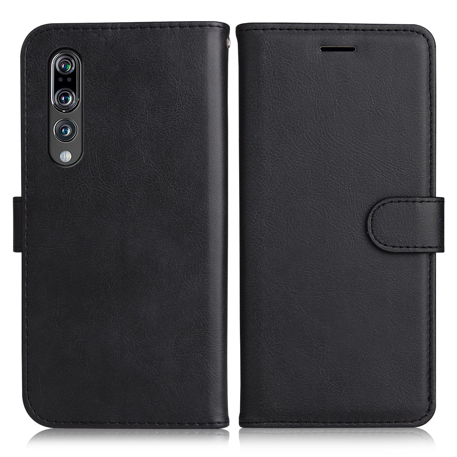 Huawei P20 Pro Case, PU Leather Wallet Case, Black