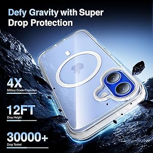 SMARTDEVIL Magnetic MagSafe Case for iPhone 16 Plus, Strong Magnetic Clear Shockproof Cover with 2 Screen Protectors, Ultra-Slim Anti-Yellowing Phone Case