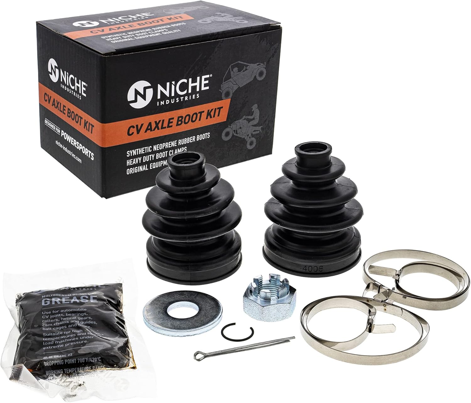 NICHE Front CV Axle Boot Kit For Kawasaki 49006-1343 49006-1342 Prairie 300 4x4 ATV