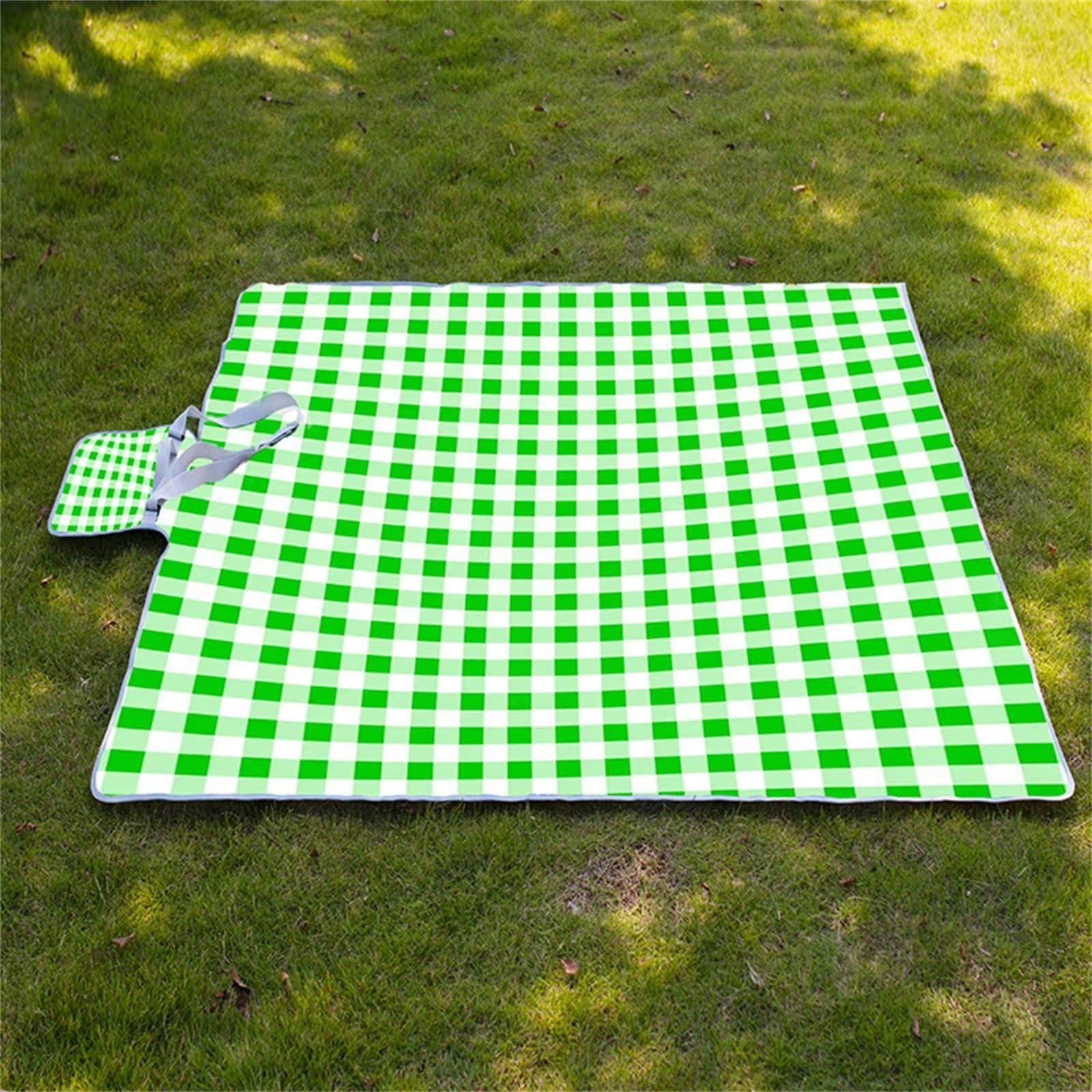Couverture Pique-nique Imperméable 180x200cm,Couverture Plage Extérieure XXL Tapis de Plage Anti Sable,Plaid vert Camping Couverture étanche Pique-nique avec Poignée pour Camping Randonnée Parc Plage