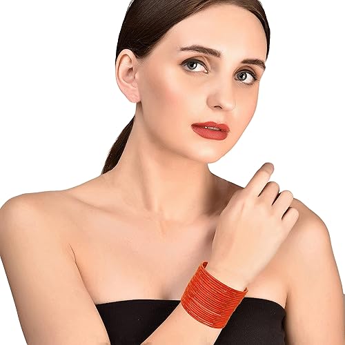 Miniatura 2 de Touchstone - Colección de 2 docenas de pulseras indias Bollywood de aleación de metal texturizado, joyería de diseñador colorida, juego de 24