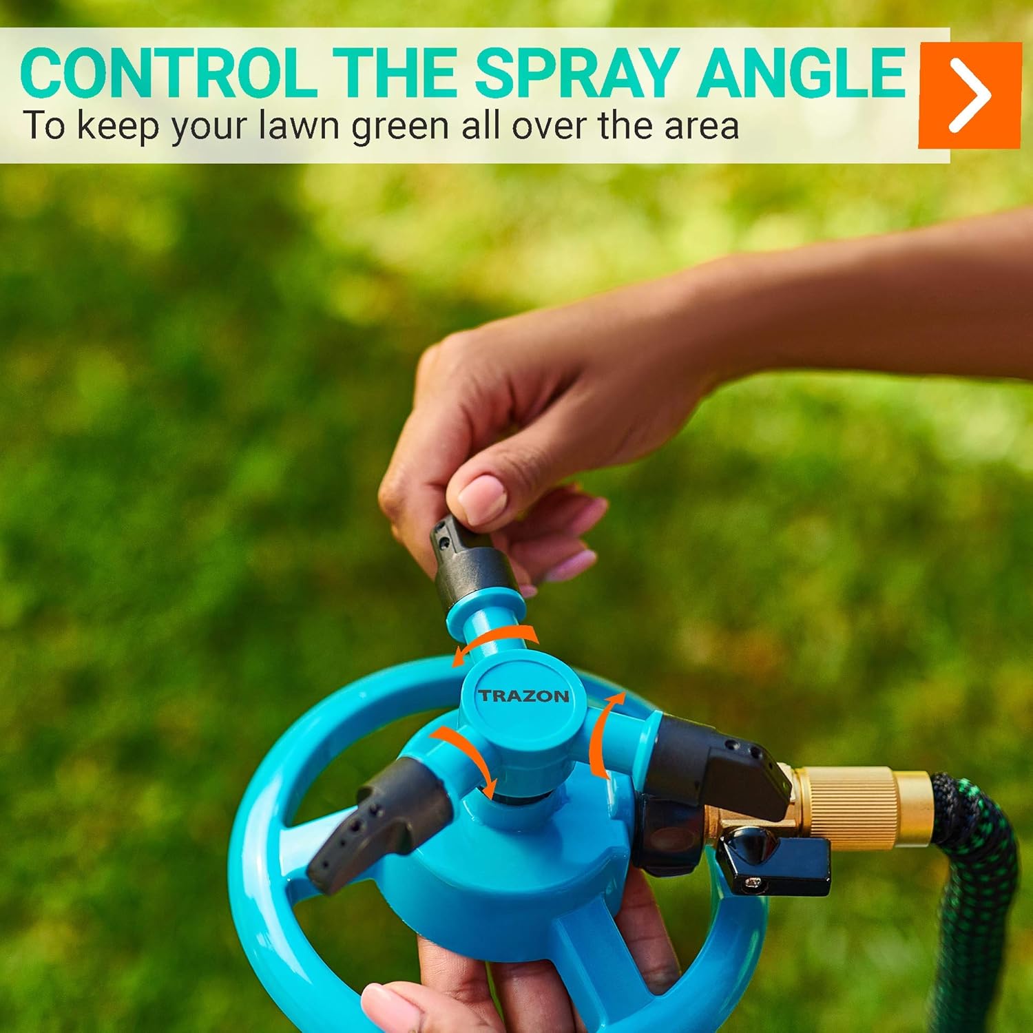 Trazon Garden Sprinklers for Yard 360 Degree Rotating, Lawn Sprinklers for Hoses, Large and Small Areas Up to 3000 Sq. Ft, Water Sprinkler for Lawn, Plants, Garden Hose Sprinklers Heavy Duty (Blue) : Patio, Lawn & Garden