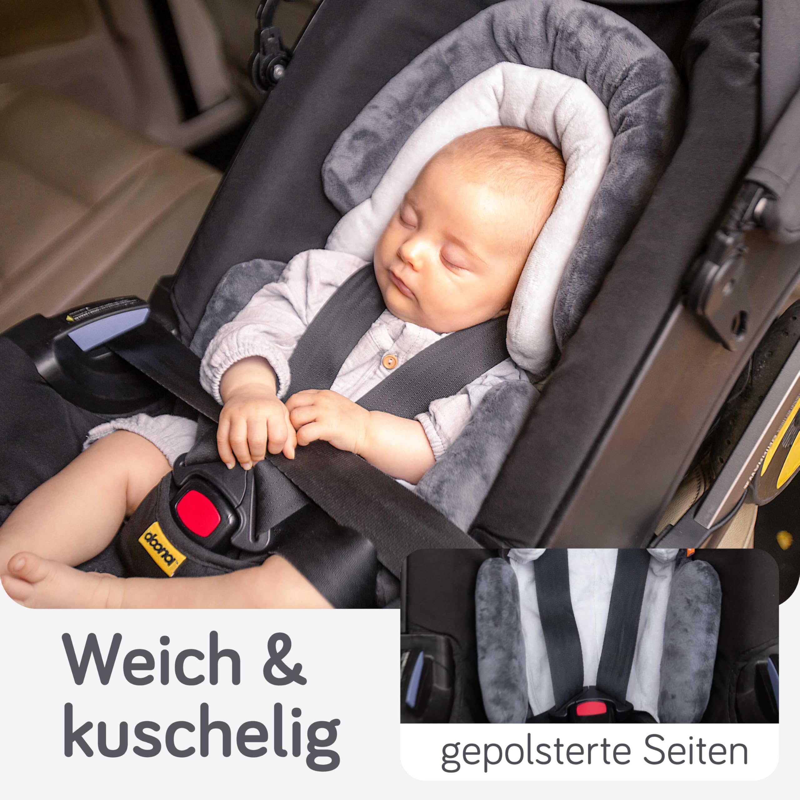 Baby Uma 2-in-1 Baby & Autositz Neugeboreneneinsatz Babyschale (0-12 Monate) Superweicher, Universeller Neugeborenen Einsatz - Waschmaschinengeeignete Autositz Kopfstütze & Sitzauflage Kinderwagen