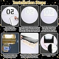 Vista 20 de Marco de marquesina de números 40 con luces de 4 pies con ranuras para fiesta de cumpleaños de 40 años, cartón grande con bombillas precortadas, kit