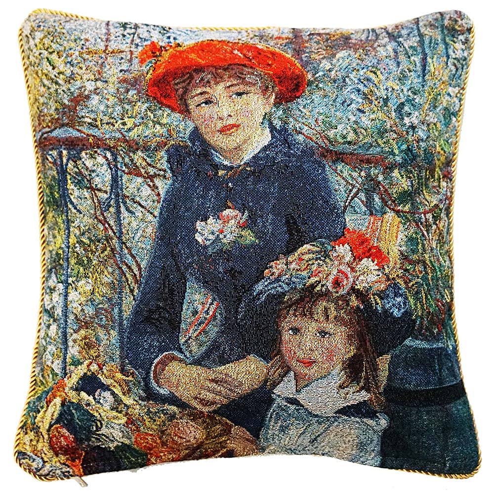 Signare Two Sisters Pierre A Renoir Art Tapestry Square Throw Sofa Cushion Cover