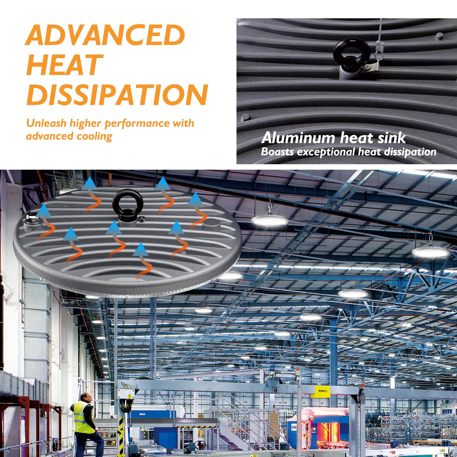 10 Pack UFO LED High Bay Light High Bay Led Shop Lights 150W 21000 Lumens 5000K Ultra Bright — view 5