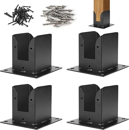 Kit de soporte para pérgola  Base de anclaje de acero inoxidable con brida de acero inoxidable con tornillos, cenador de tamaño modular, kit de