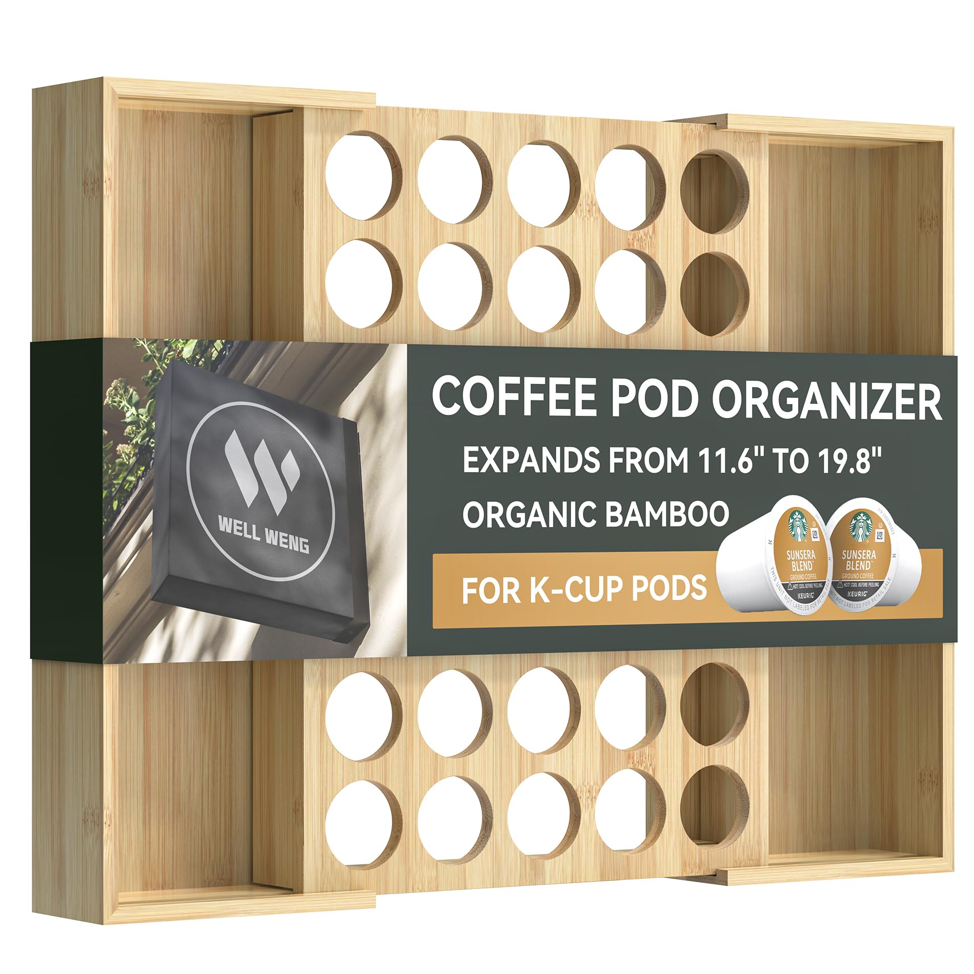 Amazon.com: WELL WENG Expandable Bamboo Coffee Pod Drawer Holder