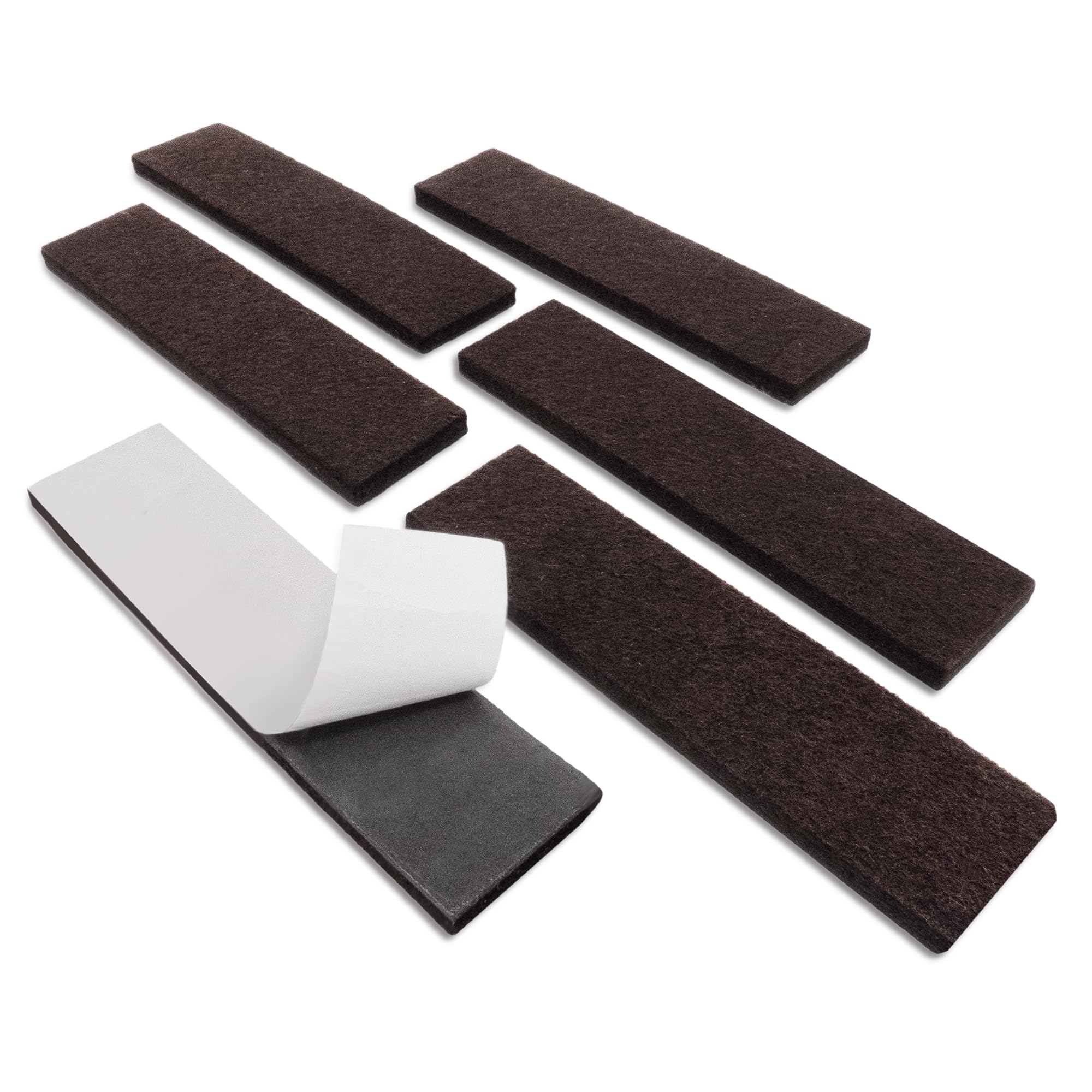 SOFTTOUCH 1 Tiras de Fieltro de 4 Pulgadas para Superficies duras Que protegen los Pisos de Madera Dura de arañazos y Muebles deslizantes fácilmente, marrón, Paquete de 6