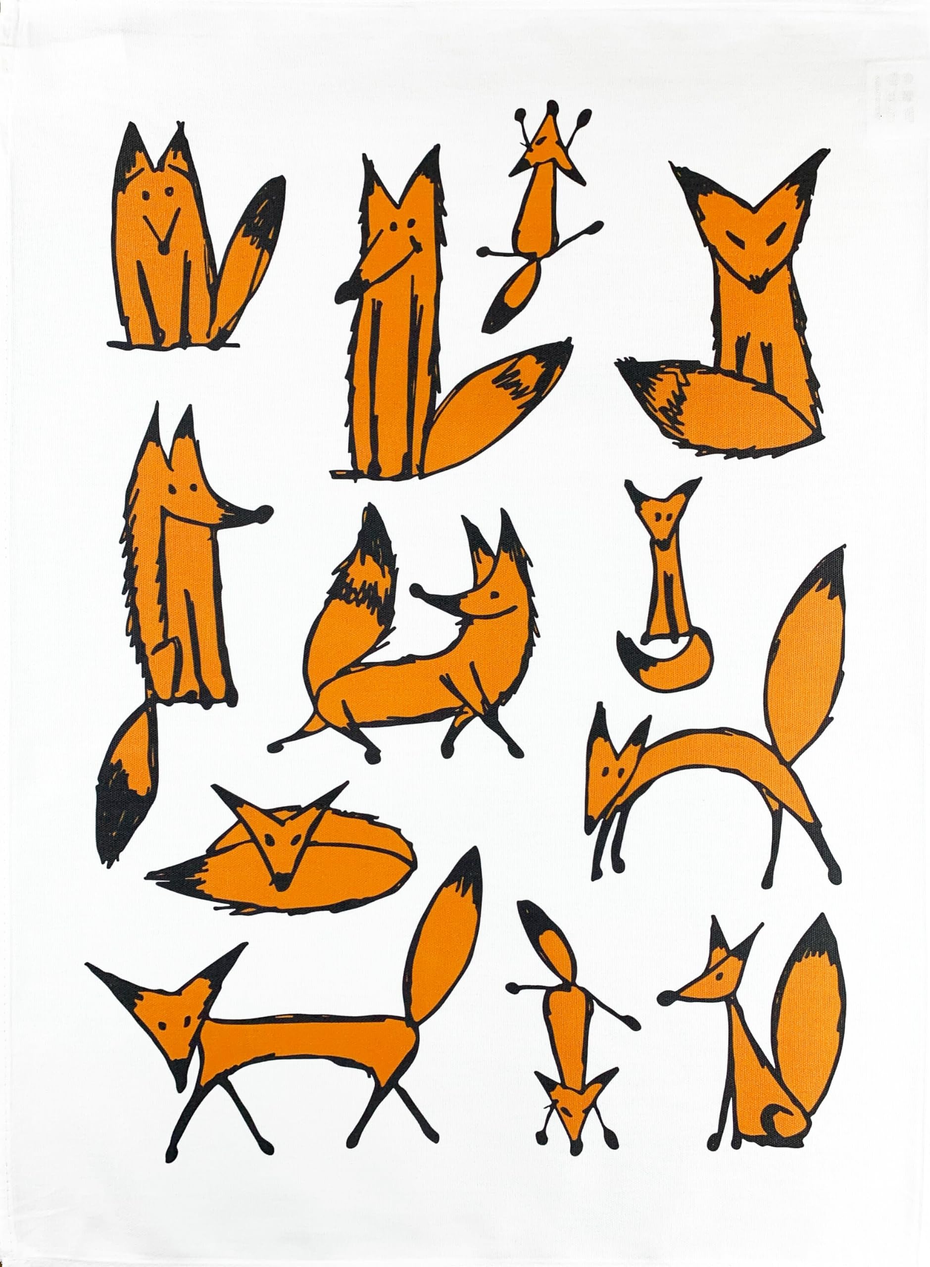 Half a Donkey The Scruffy Foxes large cotton tea towel