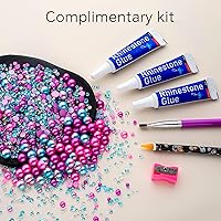 Vista 2 de 60g de perlas de sirena y diamantes de imitación para manualidades, tamaño mixto de 3mm-10mm, color AB, perlas redondas mitad planas, cuentas