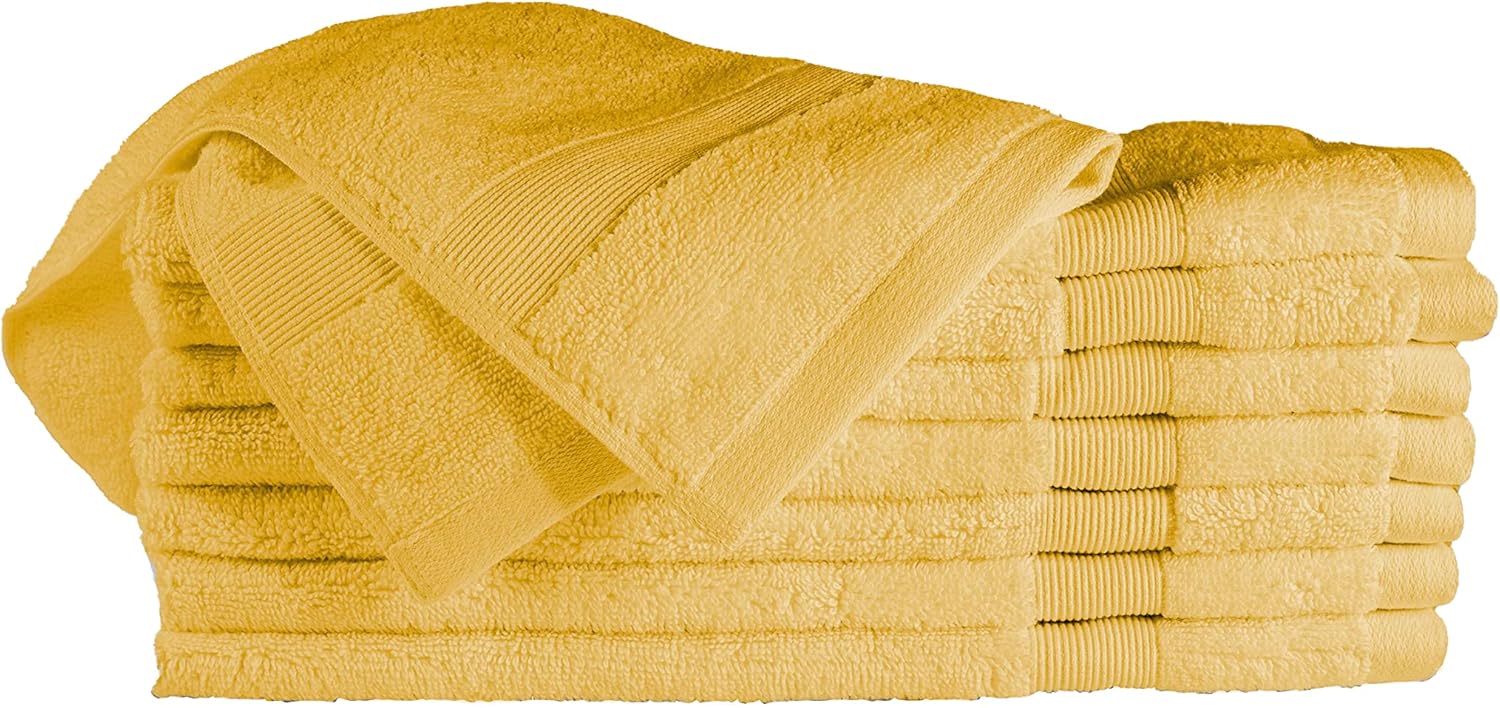 Bennett & Shea Home 8-Piece Luxury Hand Towels, 100% Turkish Cotton Loops, 16 x 28 Premium Hand Towels for Bathroom, Highly Absorbent and Quick Dry Bath Towels, Extra Soft Towel Set, Sahara Sun