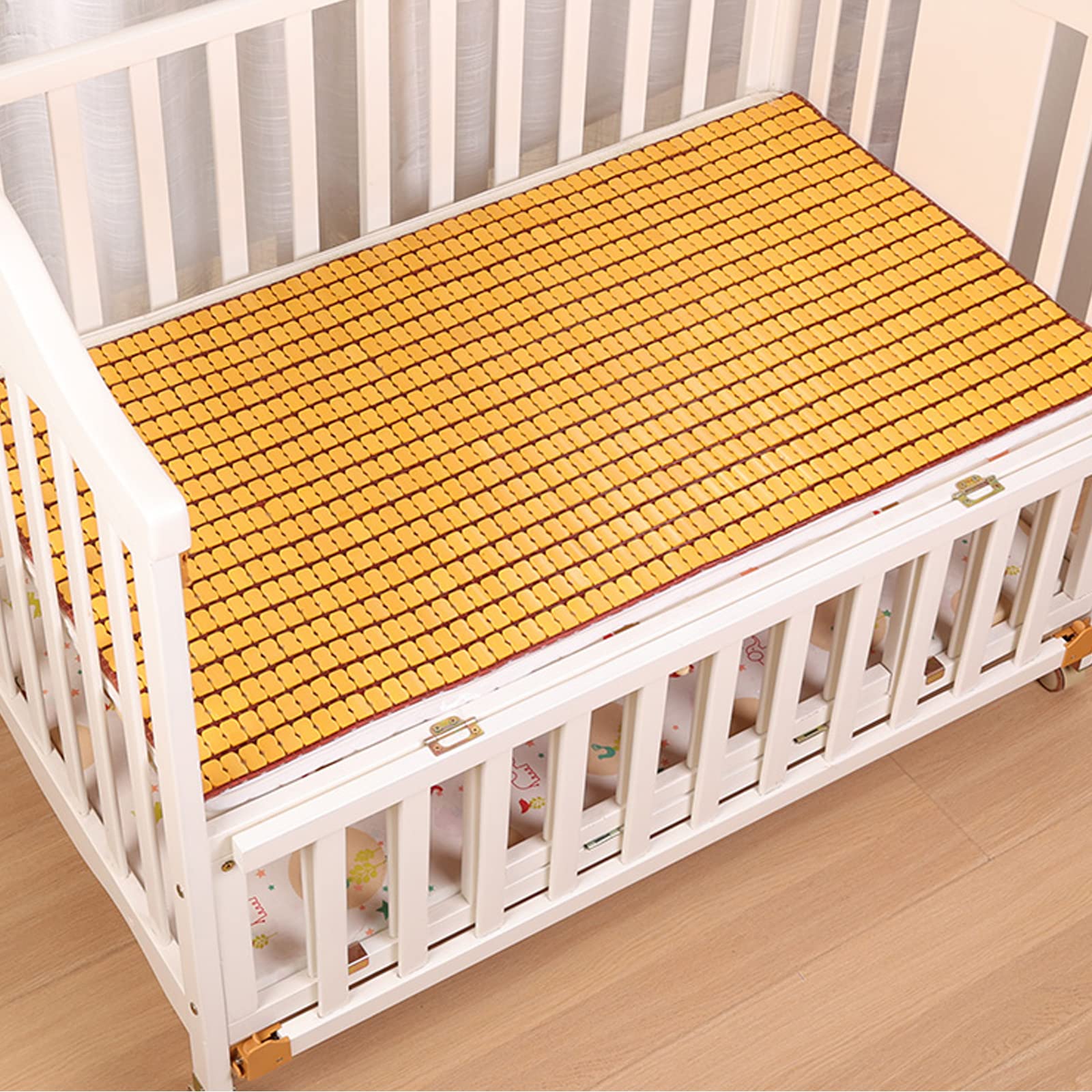 Nattes de Couchage d'été,Tapis de Lit en Bambou,Tapis Antidérapant en Bambou Naturel,Tapis de Mahjong Pliable,Lisse à Respirant,pour Chambre à Coucher Salon Canapé Lit (90x190cm)