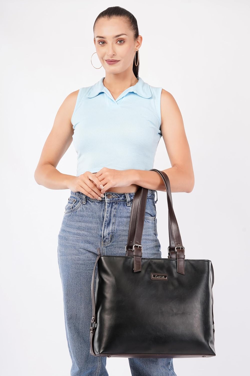 ECM 3pcs Vegan Tote Set for Women-Stylish Top Handle Laptop Bag Purse Sling Handbag Cosmetic Pouch bag-Travel Work Leisure