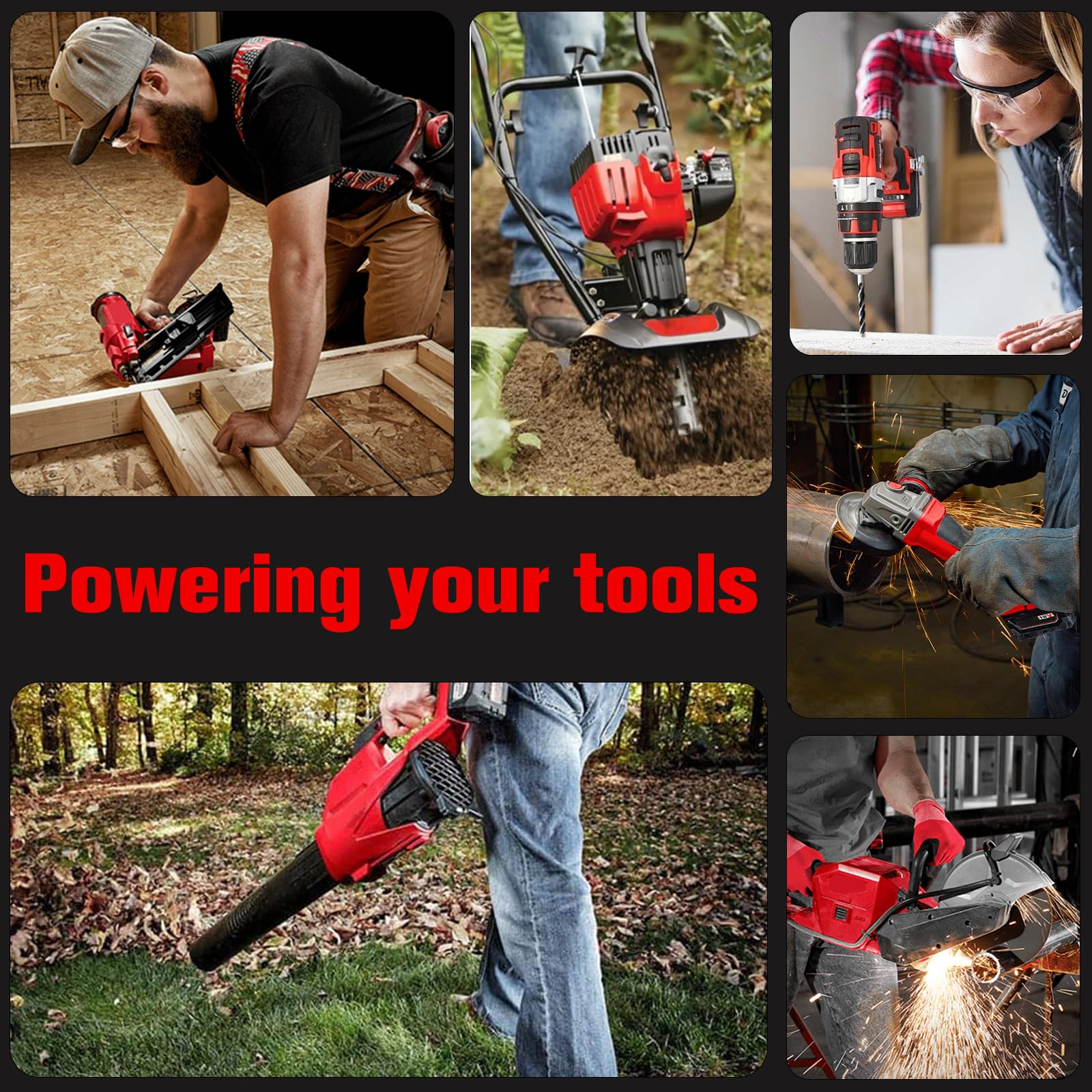 8.0Ah 18V Batterie pour Milwaukee M18, Port USB‑C PD 65W, Écran LCD