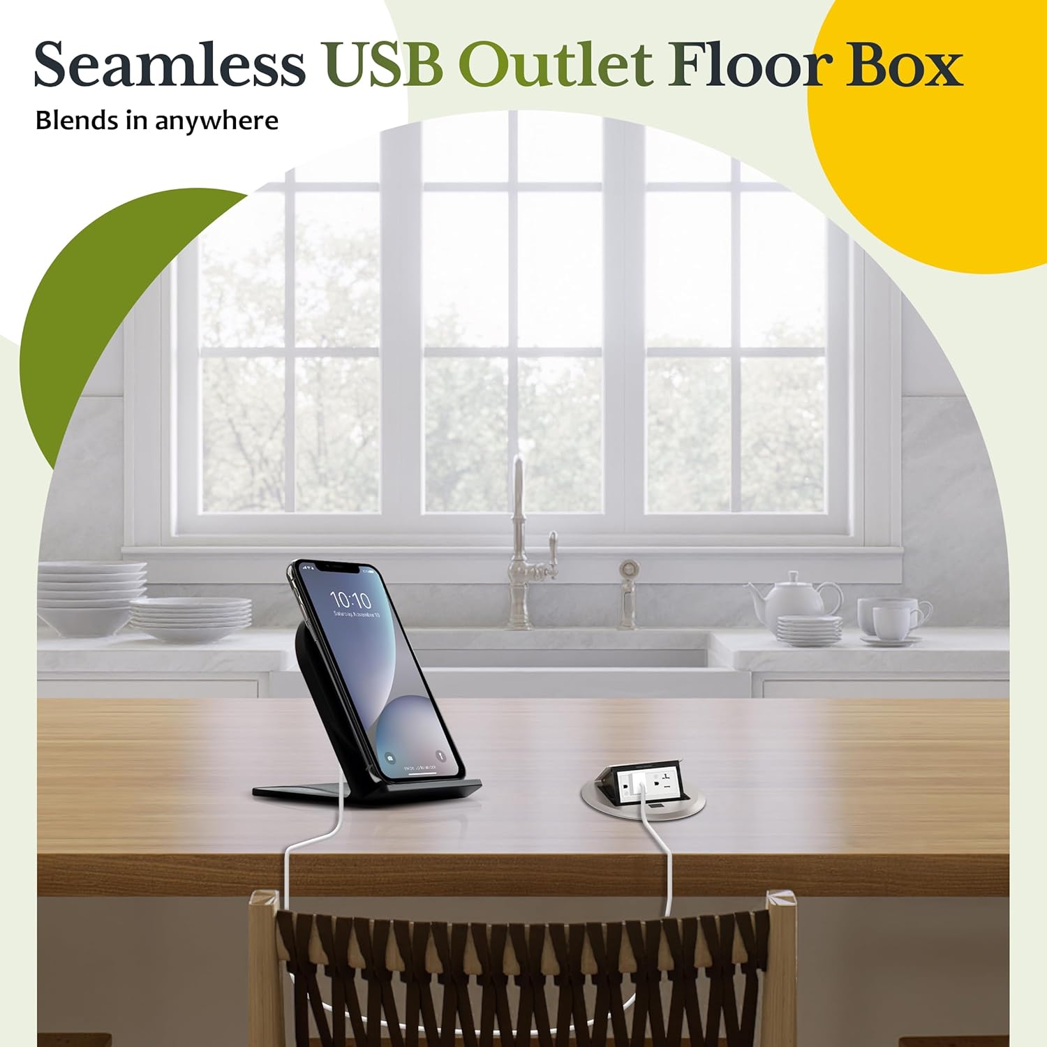 TG Round Pop-Up Floor Box Kit, 20A Tamper-Resistant Weather Resistant Receptacle Outlet, Outlet Cover Box, Watertight Gasket and Corrosive Resistant Hardware, Nickel Plated Brass, Stainless Steel