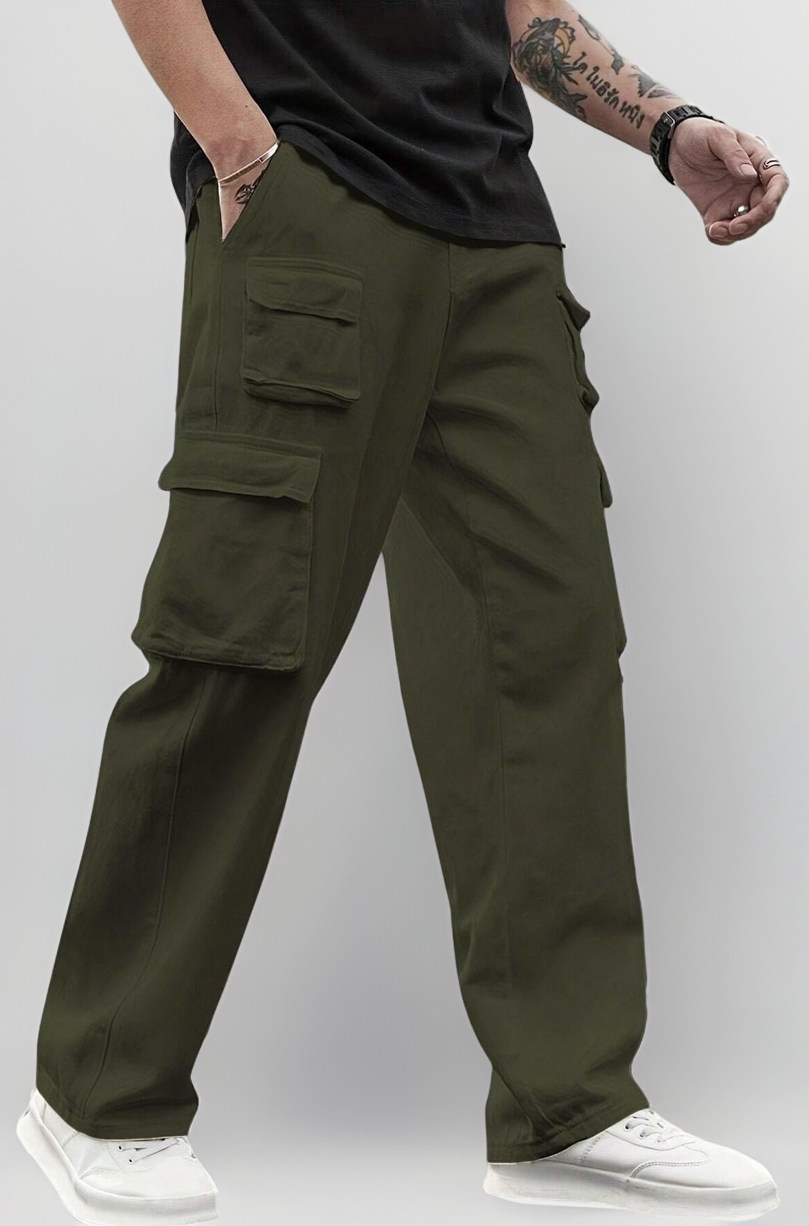 Lymio Cargo for Men || Cotton Cargo Pant || Drawstring Waist Pant (Also Available in Plus Sizes) (38-41)