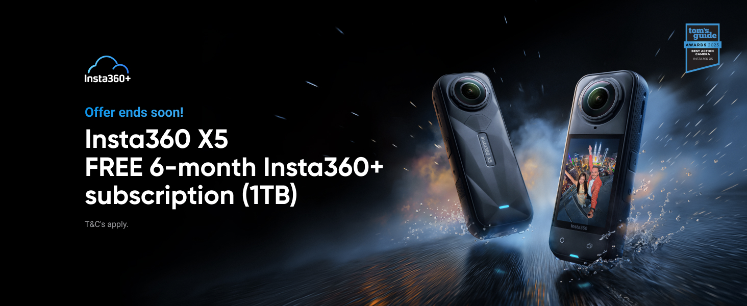Insta360 X5 Get-Set Bundle - Waterproof 8K 360° Camera, Leading