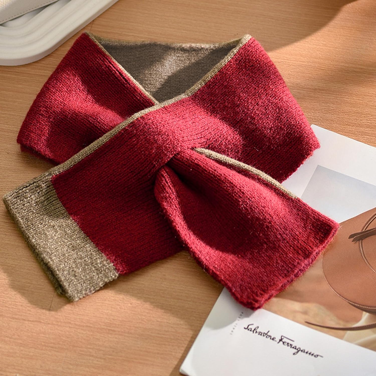 Unisex Double - Sided Winter Fall Knitted Pull - Through Scarf - Neck Warmer & Gaiter - Women's short scarves - Image 8