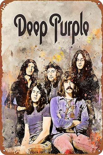 Legendary Rock Band - Póster musical de color morado profundo, letrero de metal retro para pared, para el hogar, cafetería, bar, pub, decoración de