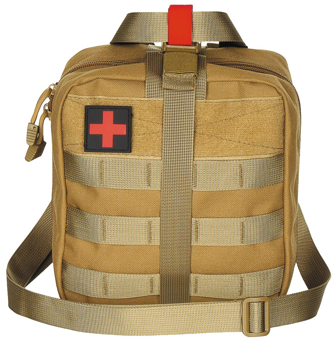 Trousse De Premiers Secours MFH 30631 – Format Grand, Système Molle, Compartiment Principal, Sangle Et Poignée, Vide