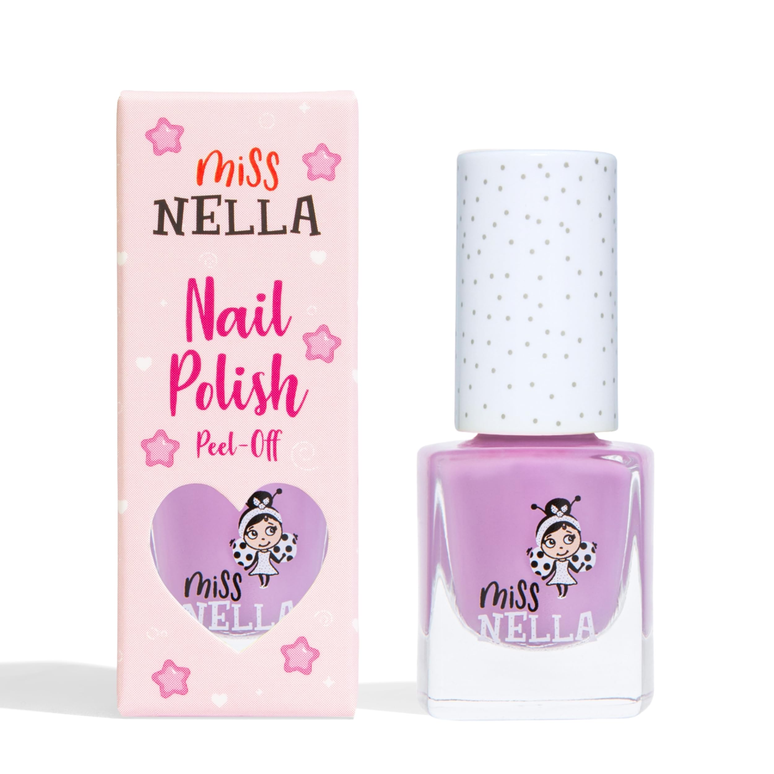 MISS NELLA BUBBLEGUM – Safe Special Violet Nail Polish for Kids, Non-Toxic & Odor Free Formula for Children and Toddlers, Natural Water Based for Easy Peel Off (Bubble Gum)