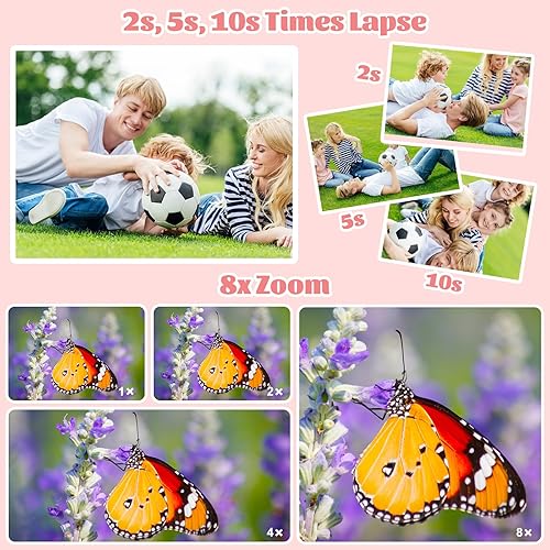 Miniatura 5 de Cámara para niños, cámara para niños, cámara para niños pequeños, cámara de video digital para selfie HD de 1080P con tarjeta SD de 64 GB, el mejor