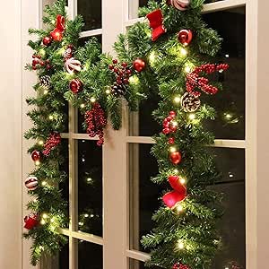 MorTime 9 FT LED Christmas Garland