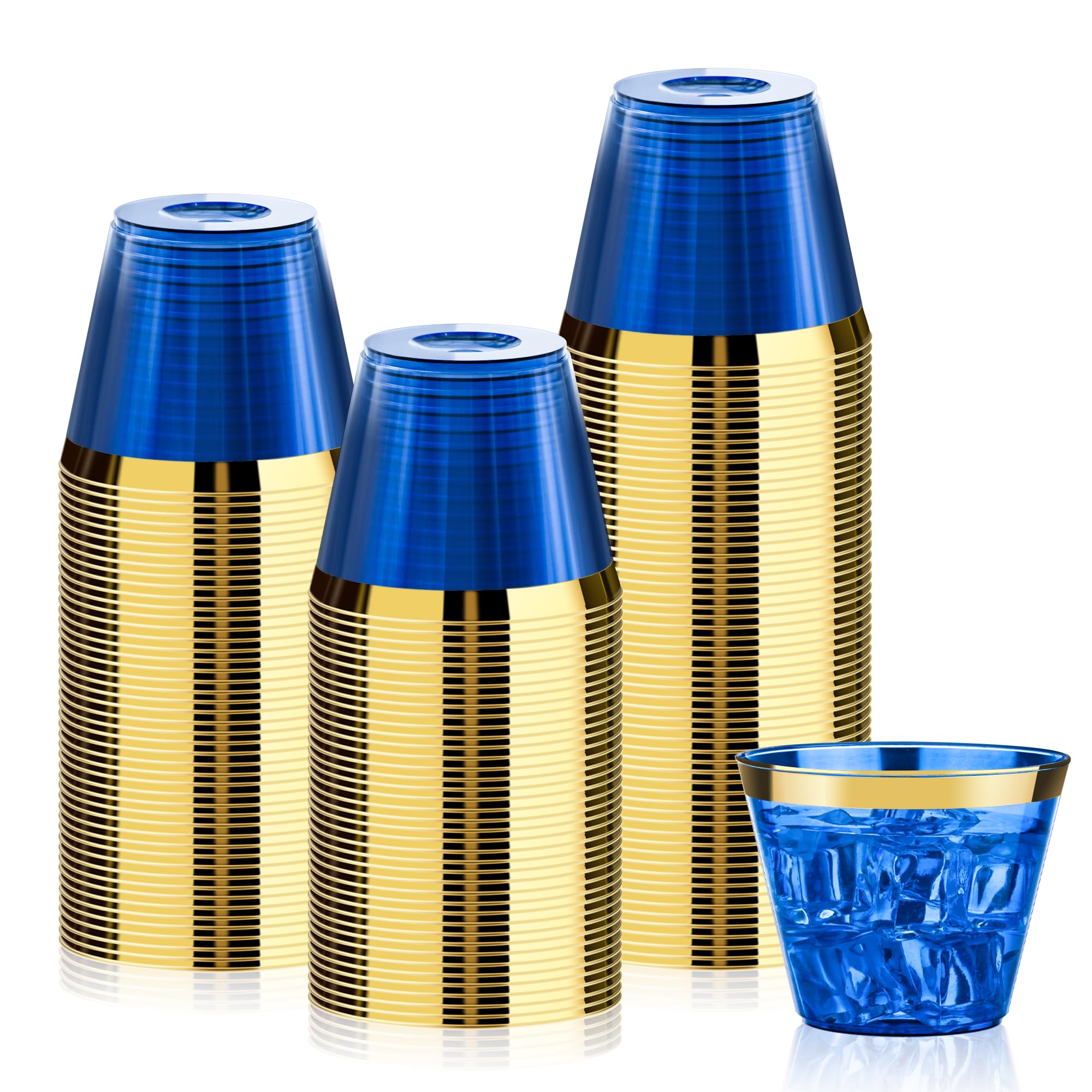 Bestluck 100Pack 9oz Gold Plastic Cups,Clear Disposable Cups with Gold Rim — Amazon image 12