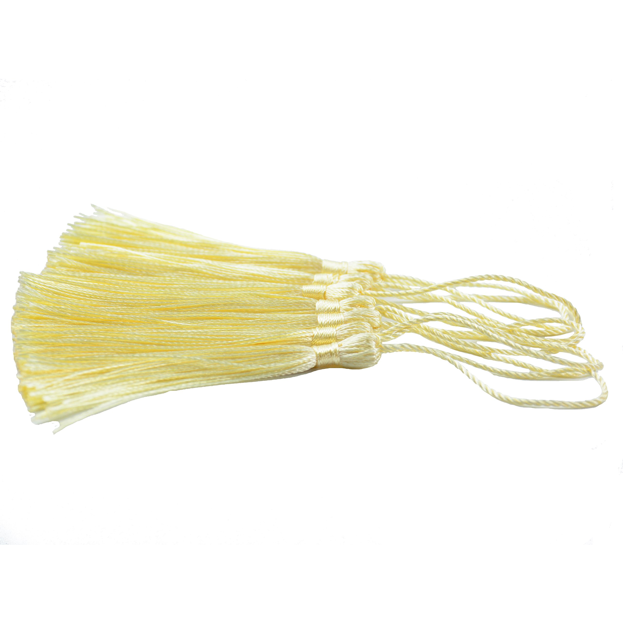 100 Pièces Glands Signet Soie 13cm - Franges Avec Boucle Et Nœud Chinois Pour Bricolage Et Bijoux