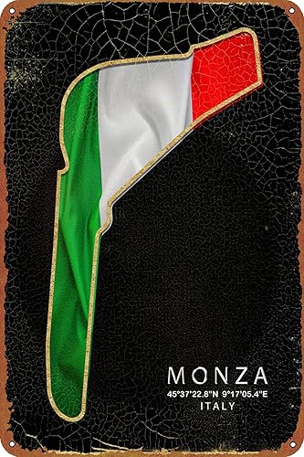 MONZA TRACK poster Retro tin Sign Wall Art Decor Metal Sign Decoration Sign 8x12 inch