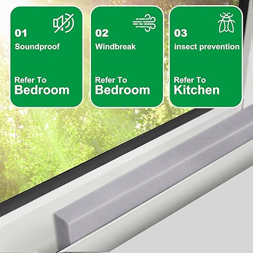 Miniatura 7 de Tlswshsy 3 cintas de espuma para aire acondicionado, 2 x 1 pulgada x 6.5 pies, burlete de espuma de CA no adhesiva con punto de pegamento para aire