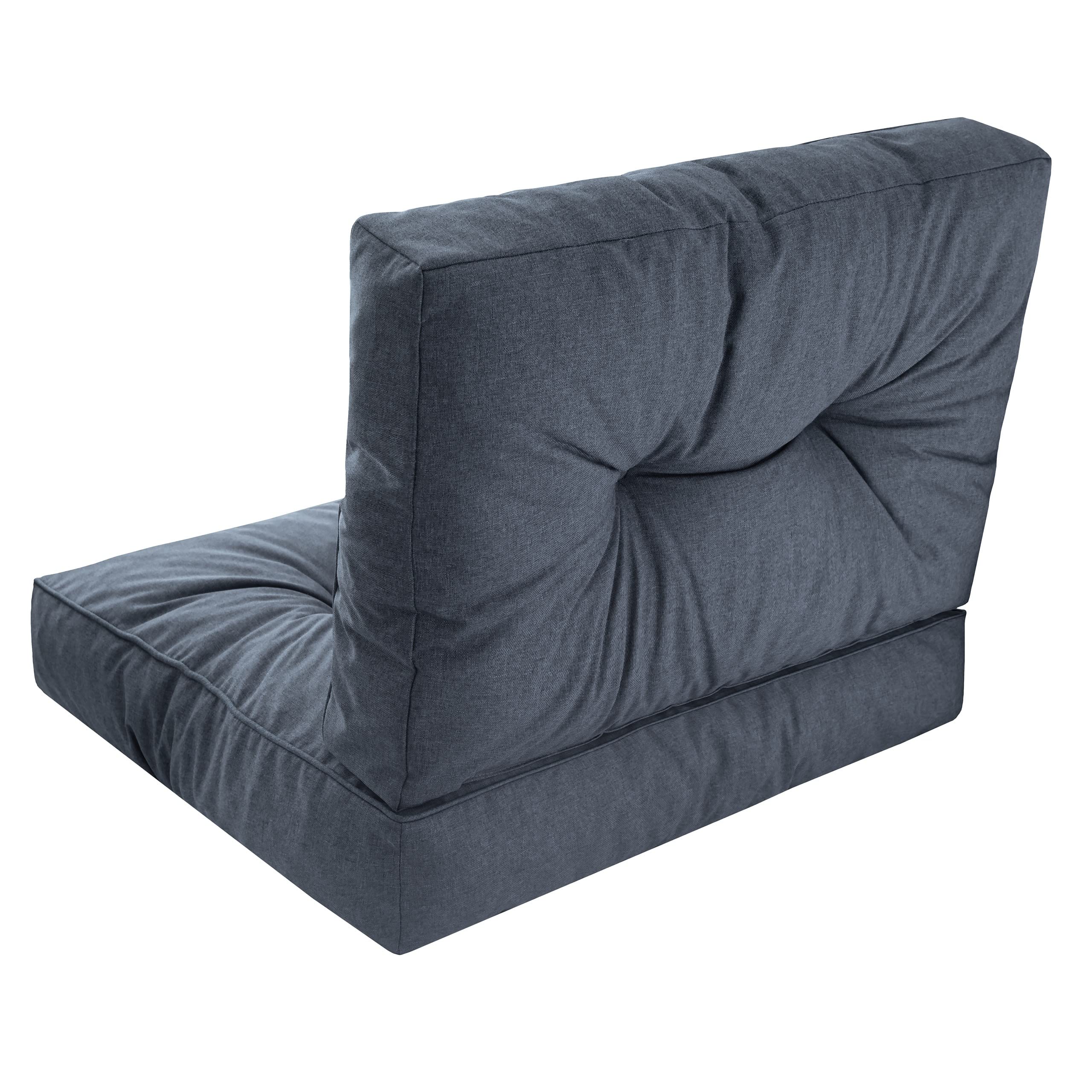 PillowPrim PillowPrim, Poduszki na palety, poduszka na krzesło, fotel rattanowy, do użytku na zewnątrz, poduszka do siedzenia, poduszka na krzesło, meble rattanowe, granatowa, 60 x 60 cm