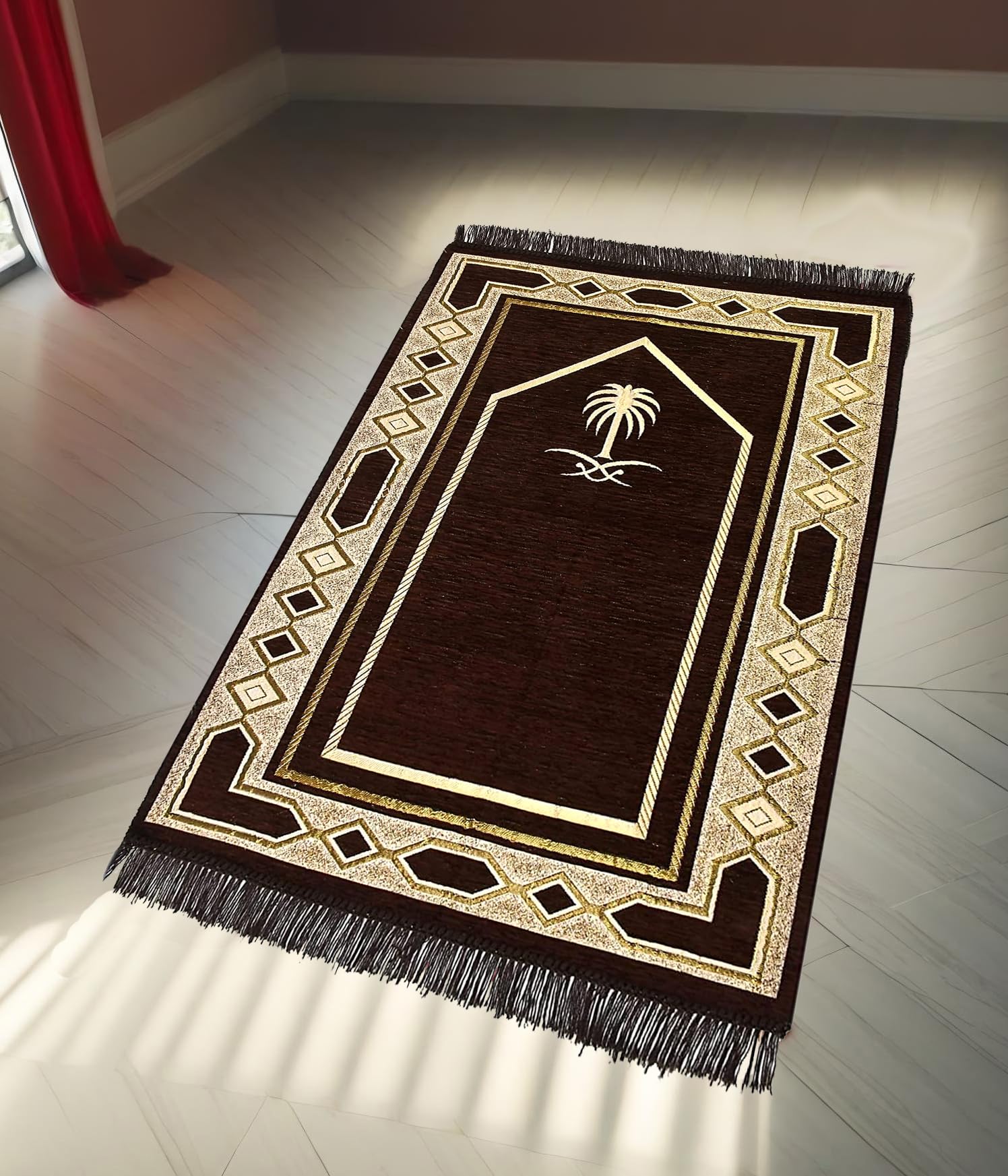 Velvet Prayer Mat - Meditation & Pooja Rug -1
