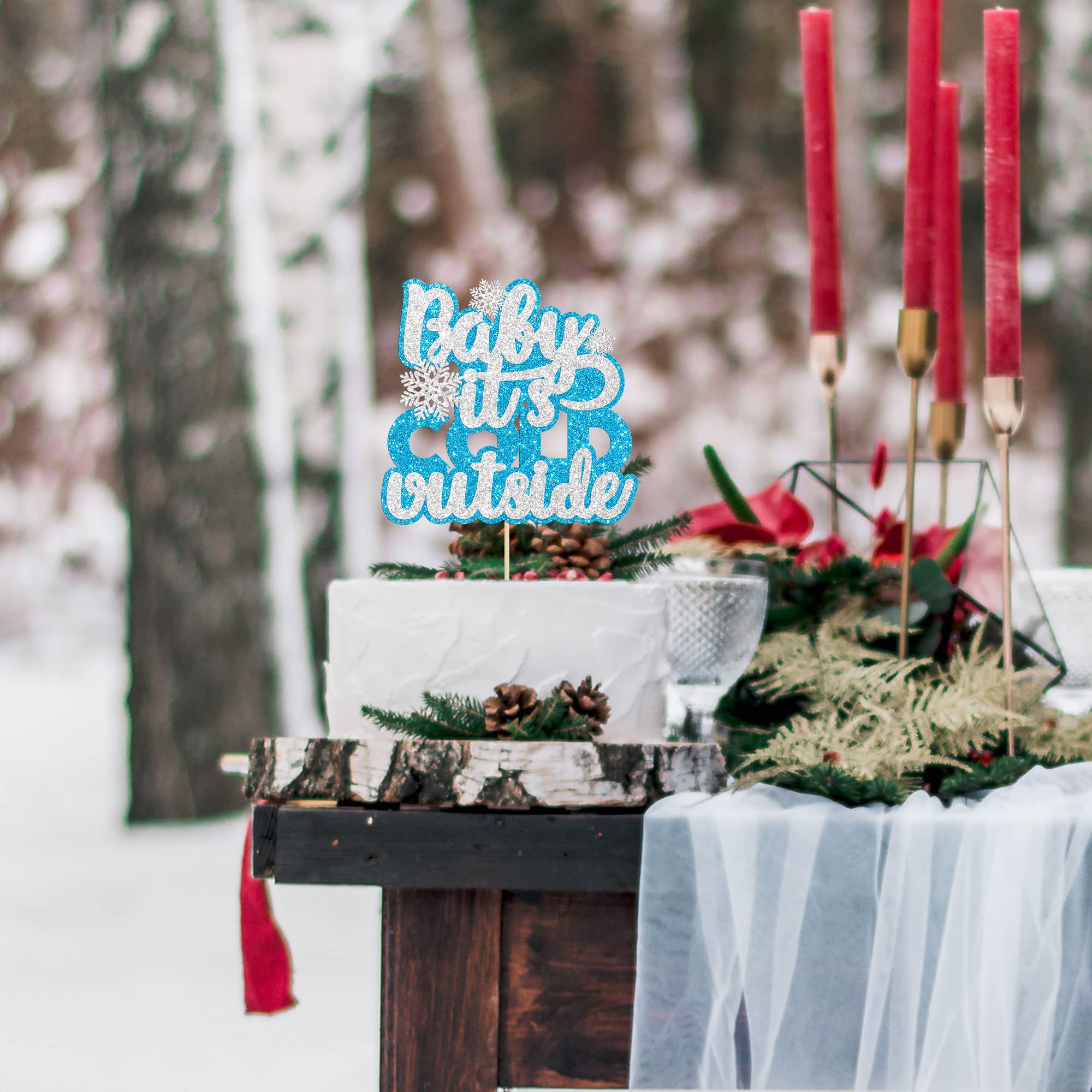 12 Stück Cupcake-Topper 'Baby It's Cold Outside' – Winter-Babyparty Deko Mit Schneeflocken