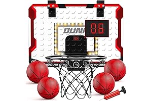 TEMI Smart Basketball with App for Kids, Interactive Indoor Basketball Hoop with Electronic Scoreboard