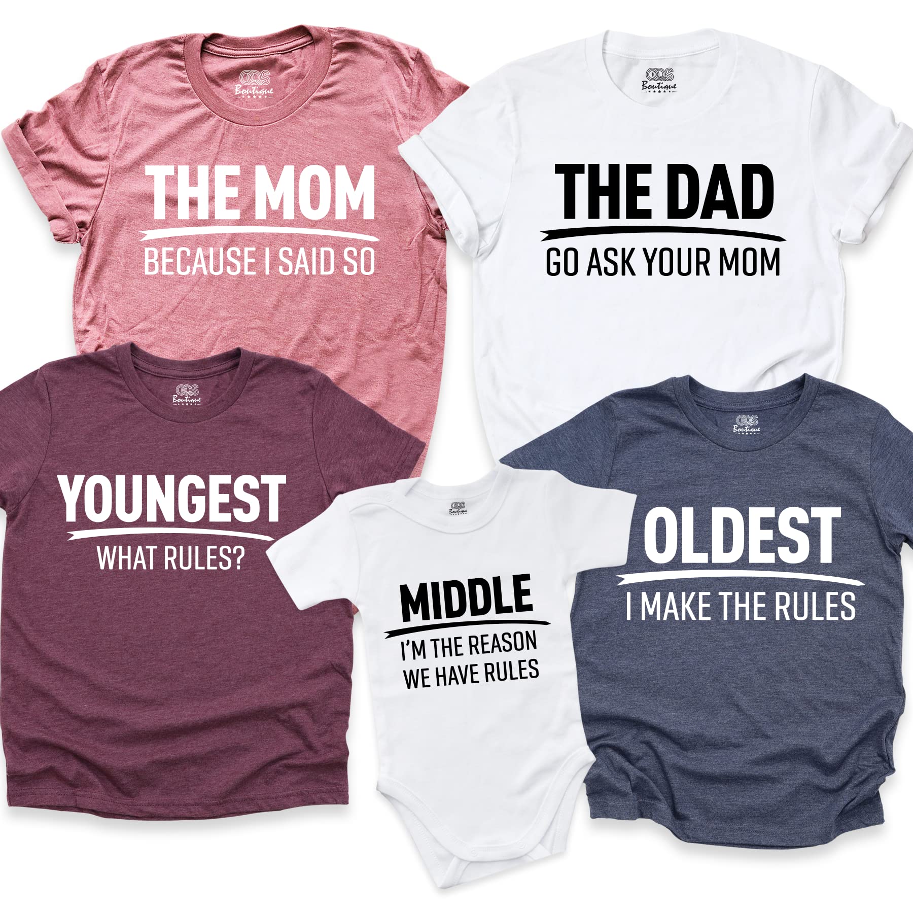 Family Matching Shirts Funny Rules Saying T-Shirts Humorous Family Outfits Gifts for Family