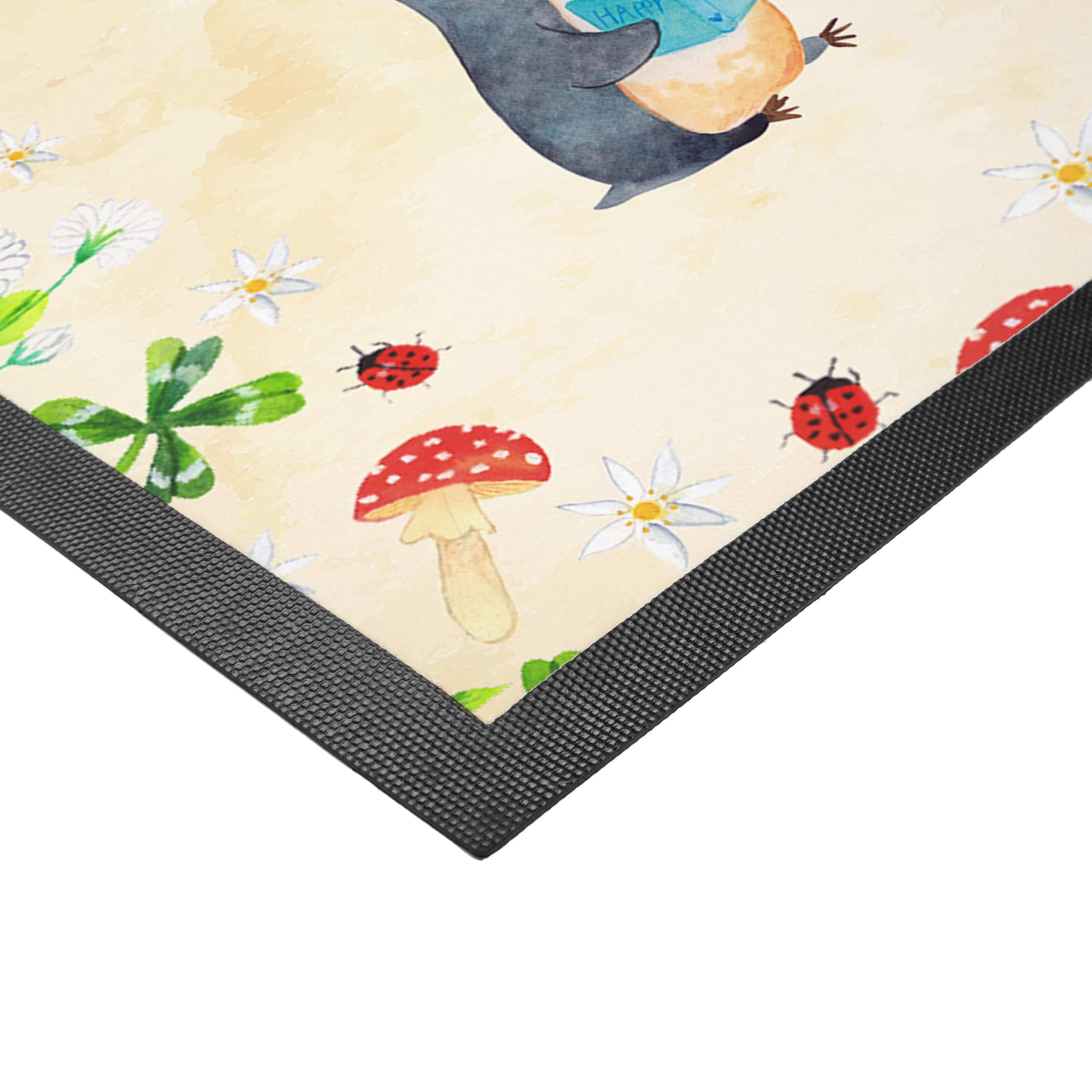 Mr. & Mrs. Panda Fußmatte eigenes Foto Pinguin Buch 60 x 90 cm - Geschenk, Nichtstun, mit eigenem, Bücherwurm, Fotofußmatte, Pause, Urlaub