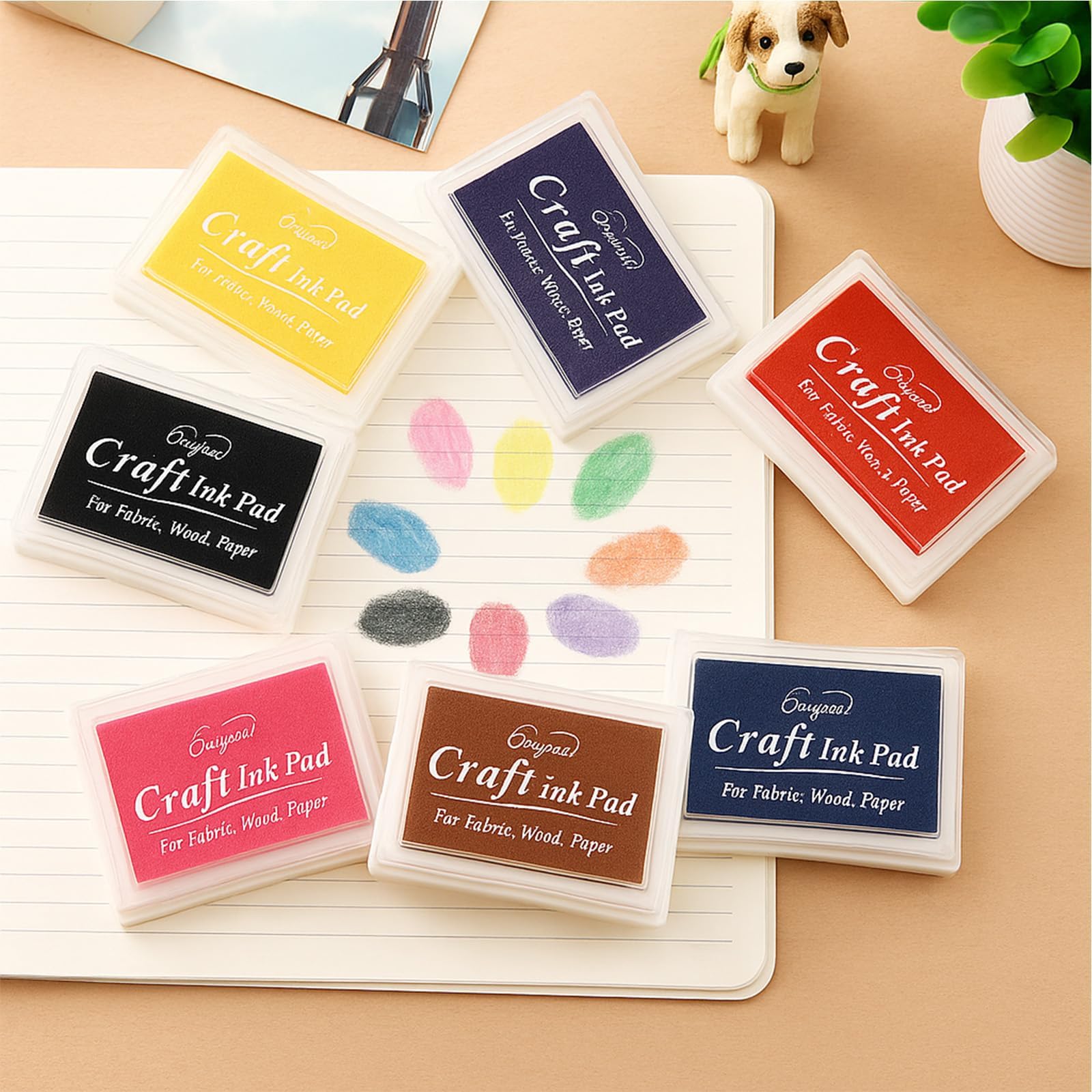 KAIYAYA Tampons Encreurs 10 Couleurs,Coussins Encreurs,Encre Doigt