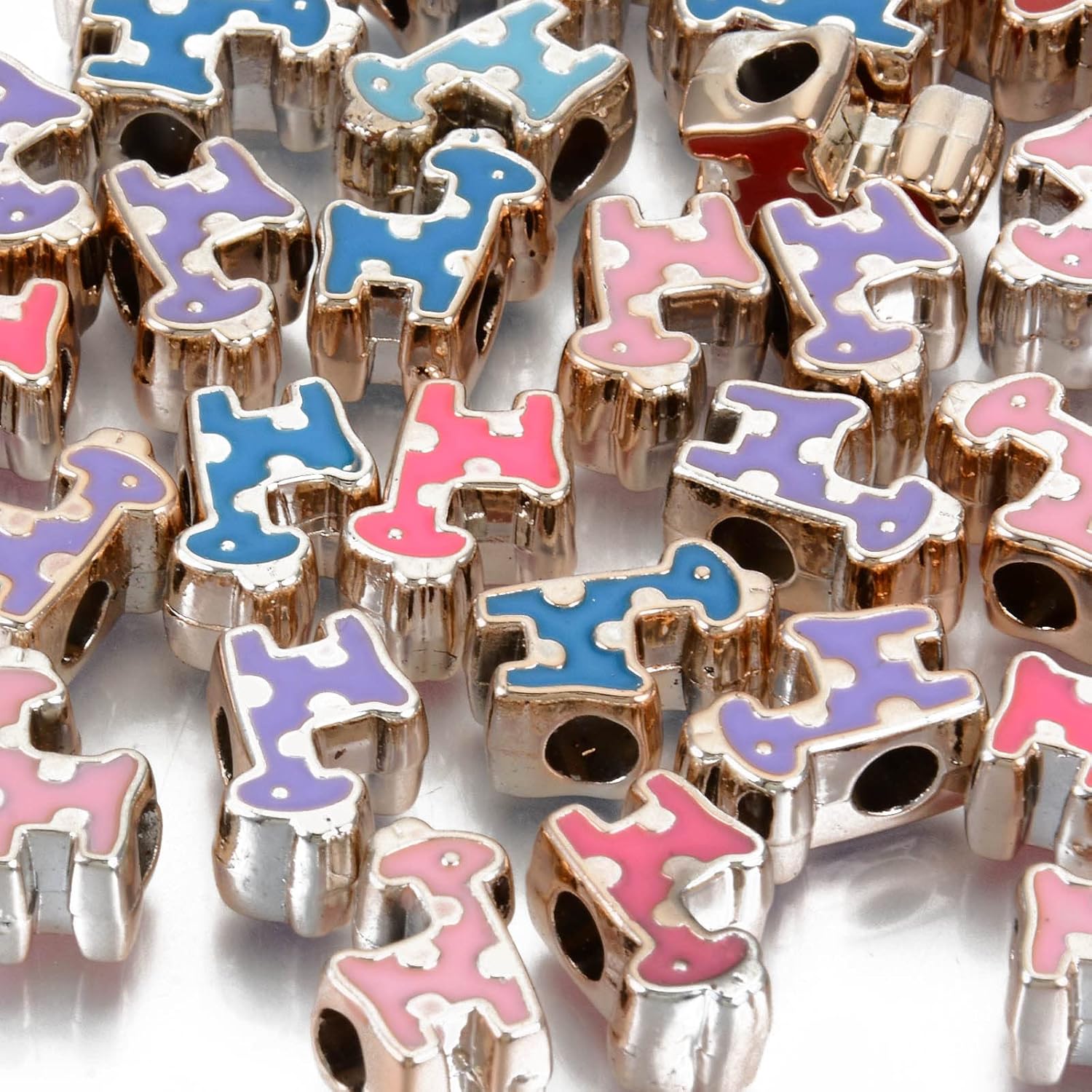 Craftdady 100Pcs Enamel Owl Animal European Beads Large Hole Mixed Colors Bird Adorable Spacer Loose Beads 12x9mm for Jewelry Making Hole: 5mm