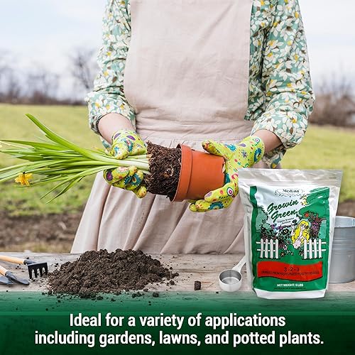 Miniatura 4 de Medina Growin Green Fertilizante granular orgánico  Bolsa de 5 libras  Potenciador de suelo rico en nutrientes 3-2-3 gránulos para jardines