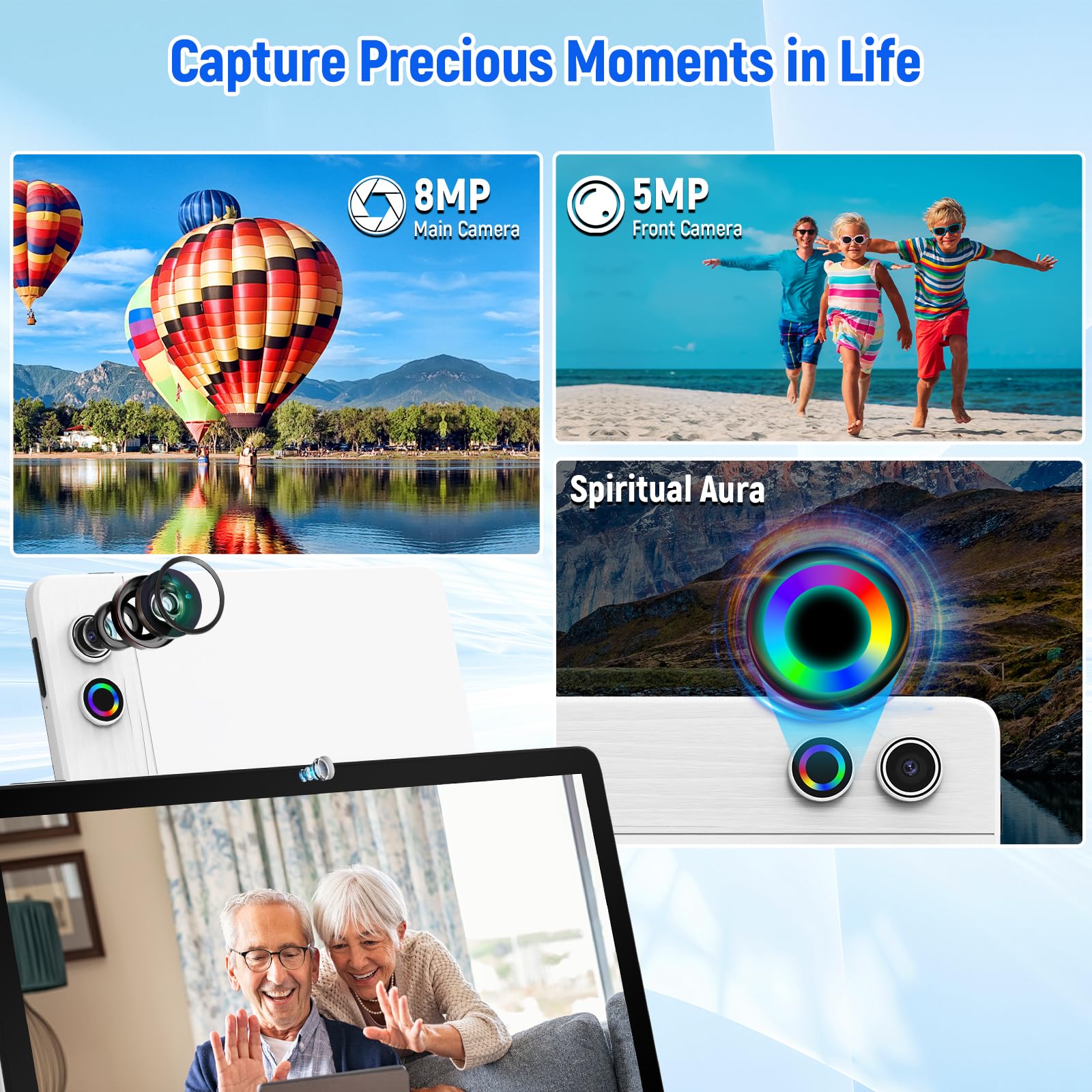 Tablet, Android 14 Tablet 11 Zoll, 16(4+12) GB RAM 128GB ROM 1TB TF Expandable, Widevide L1, Octa-Core Processor, 1280*800 IPS HD Touchscreen 6800mAh Akku WiFi 6 BT 5.3 Dual 5MP+8MP Kamera (Weiß)