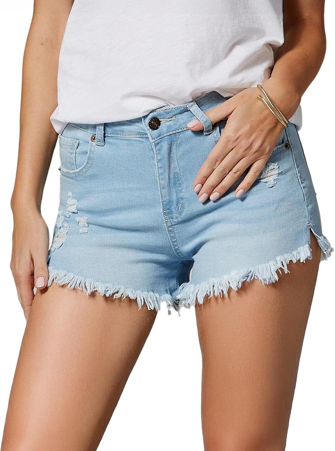Conceited Denim Jean Shorts Womens High Stretchy - High Waisted