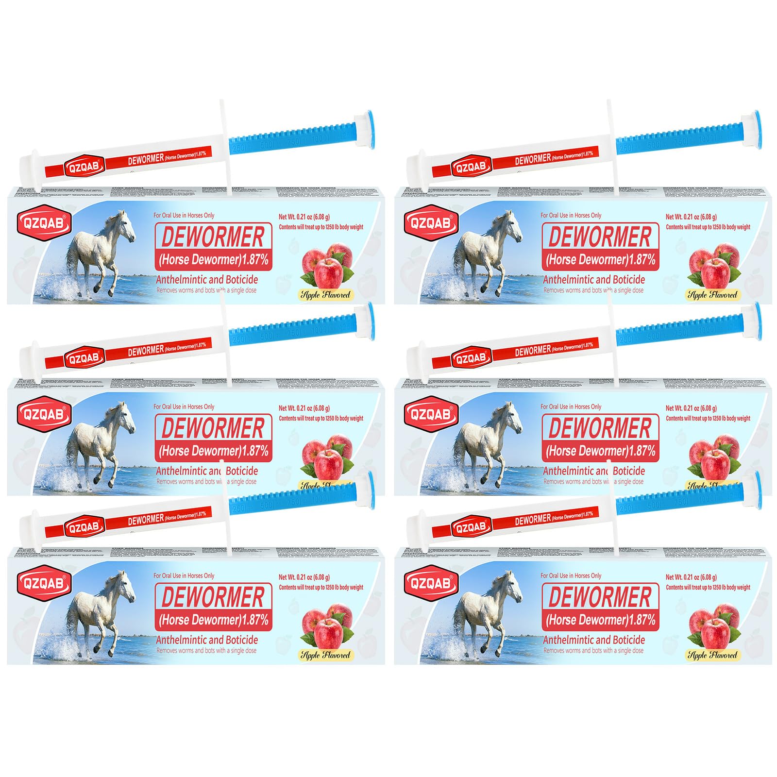 6 Pack Horse Ivermectin Paste Dewormer 1.87%