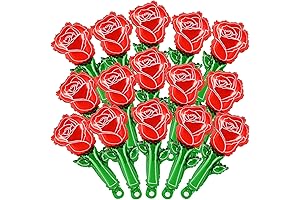 28 Pcs Red Rose Balloons, 12 Inch Rose Foil Balloons, Rose Shaped...