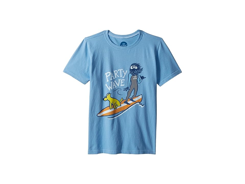 

Life is Good Kids Party Wave Surf Crusher Tee (Little Kids/Big Kids) (Powder Blue) Boy's T Shirt