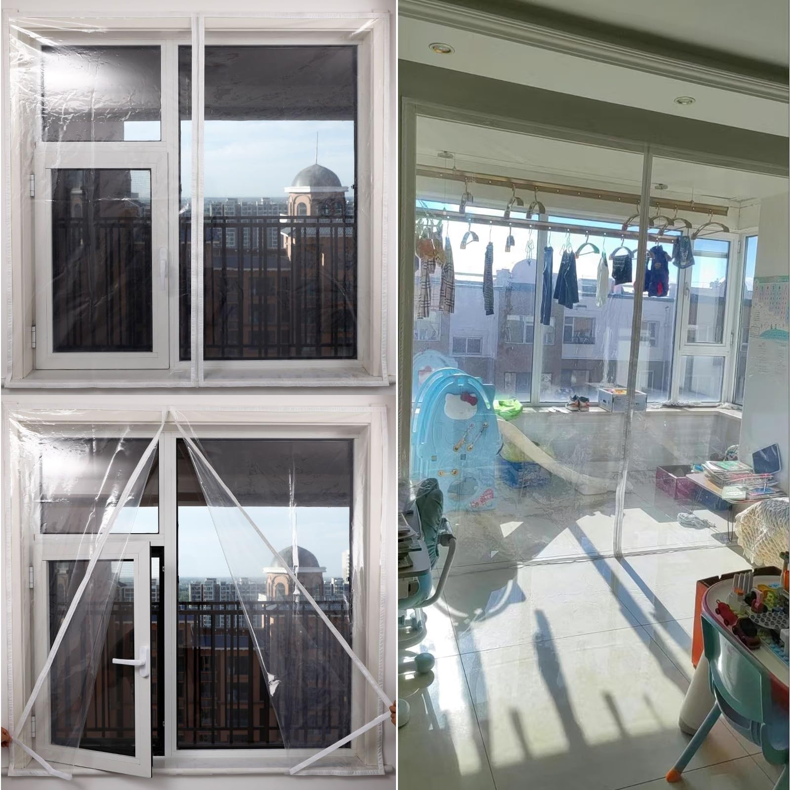 thumbnail: Thermische Raamfolie — Herbruikbaar, Winddicht En Koudewerend (160x120 Cm)