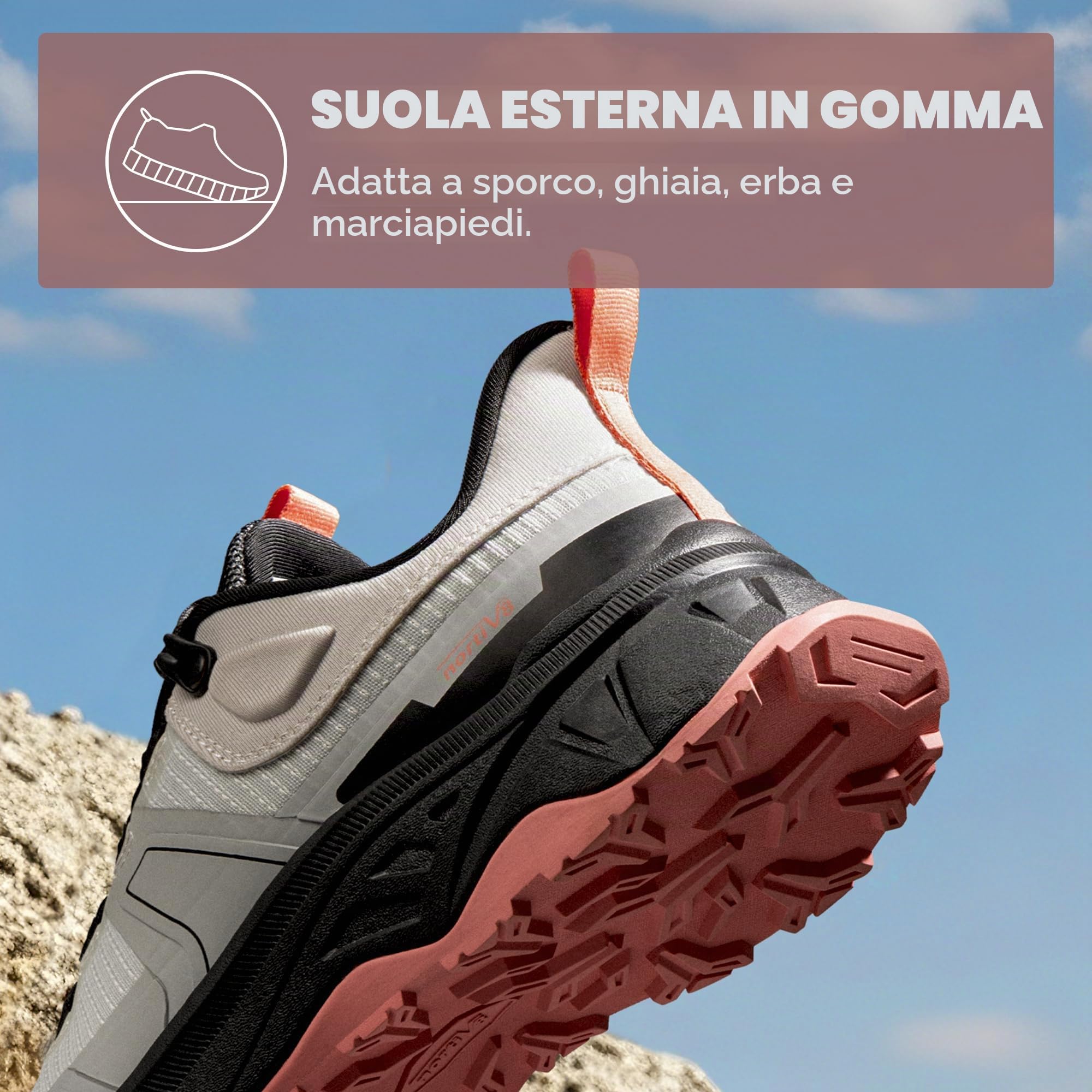 NORTIV 8 Scarpe da Trekking da Donna Stivali da Montagna Trekking Caccia Sneakers Antiscivolo Leggero Esterno Traspirante Leggero